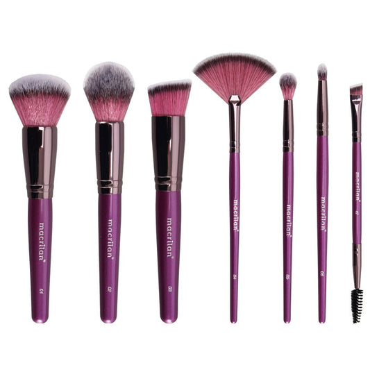 Violet Kit com 7 Pincéis Profissionais para Maquiagem - ED005 - Macrilan