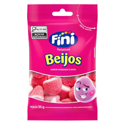 Beijos Sabor Morango e Nata 35G - Fini