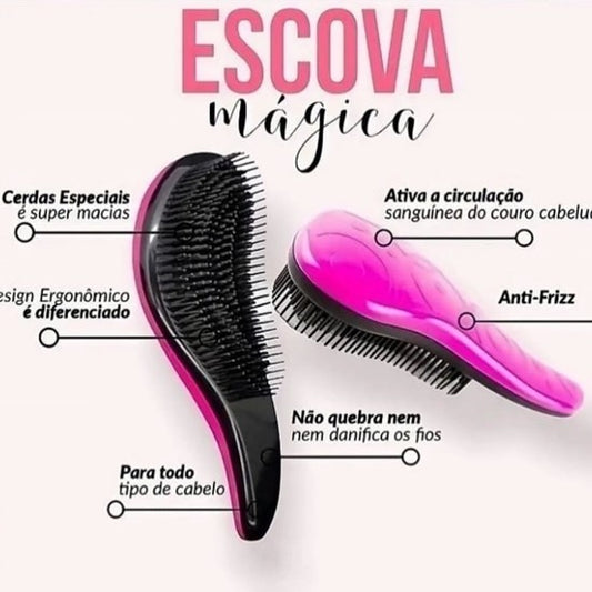 Escova Mágica Desembaraçadora Para Cabelos Cores Sortidas - IM - Minha loja