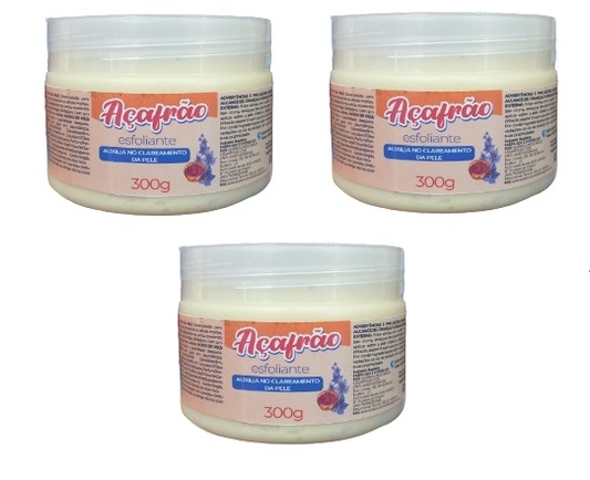 Kit c/3 Un - Esfoliante Clareador Açafrão 300G - Essência da Mulher