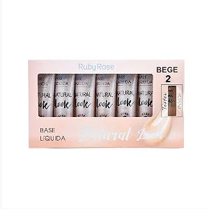 Kit c/6 Base Líquida Natural Look Bege 2 - Ruby Rose HB8051 - Minha loja