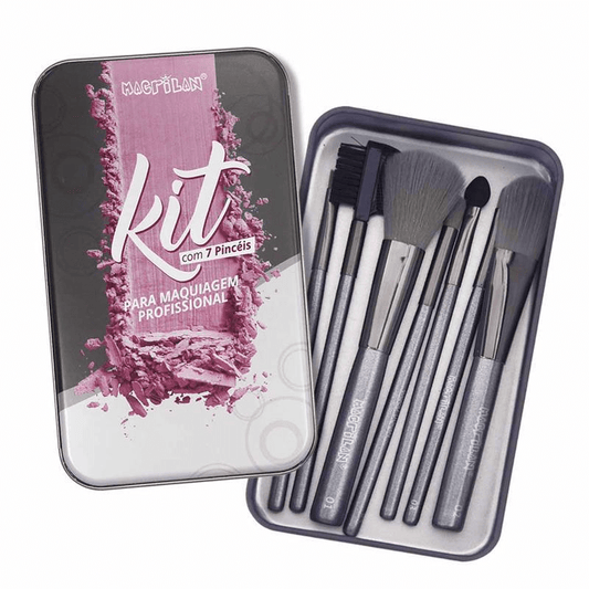 Kit Com 7 Pincéis Para Maquiagem Profissional Macrilan Kp8-1