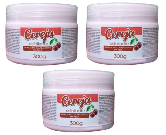Kit c/3 Un - Esfoliante Clareador Cereja 300G - Esssência Da Mulher