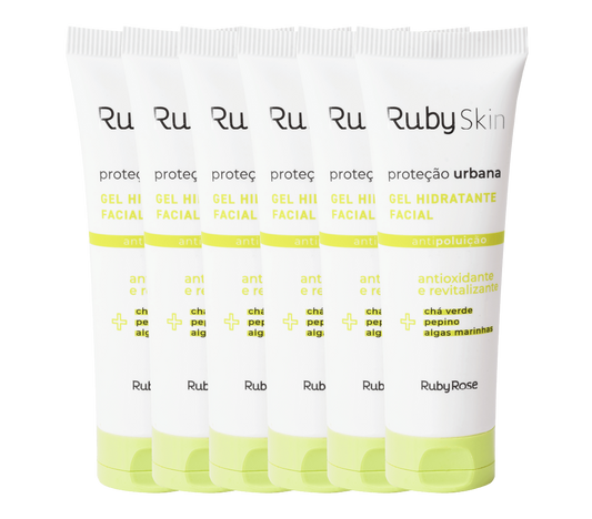Kit c/6 Un - Gel Hidratante Facial Proteção Urbana Ruby Skin - Ruby Rose - HB406 - Minha loja