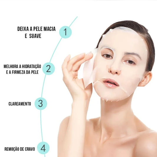 Argila Facial com Máscara de Compreensão 24 UN mais potinho e Espátula Kit Skin Care Corporal e Capilar Hidratação Facial