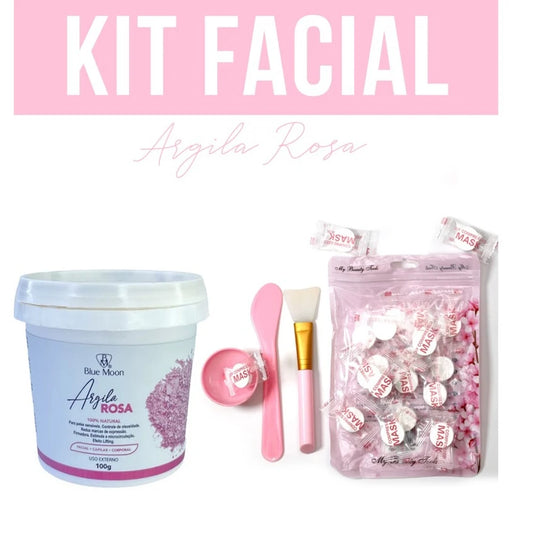 Argila Facial com Máscara de Compreensão 24 UN mais potinho e Espátula Kit Skin Care Corporal e Capilar Hidratação Facial