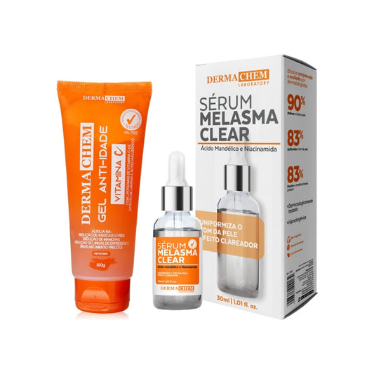 Kit 2un Sérum facial melasma Clear + Gel facial Anti idade-Vitamina 2