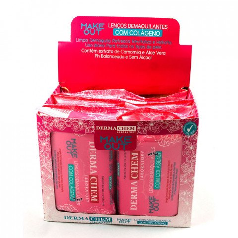 kit c/12 Un - Lenço Demaquilante com Colágeno - Derma Chem