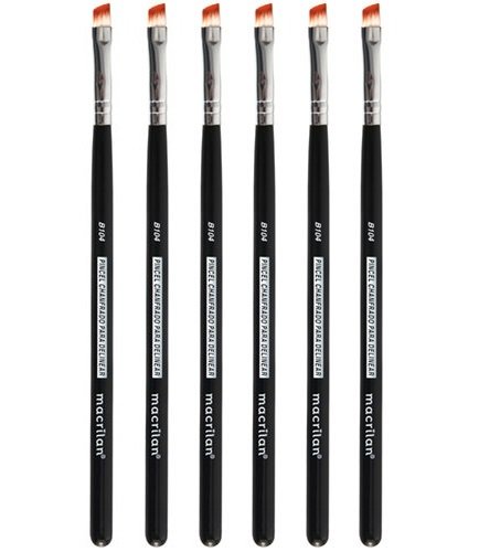 Kit C/6 Un - B104 - Pincel Profissional Chanfrado para Delinear - Linha B - Macrilan