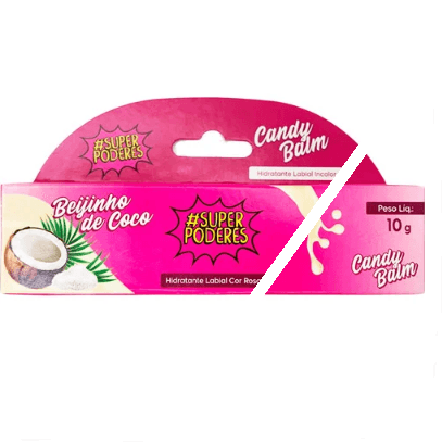 Hidratante Labial Candy Balm Beijinho de Coco - HLSP03 - Super Poderes - Minha loja
