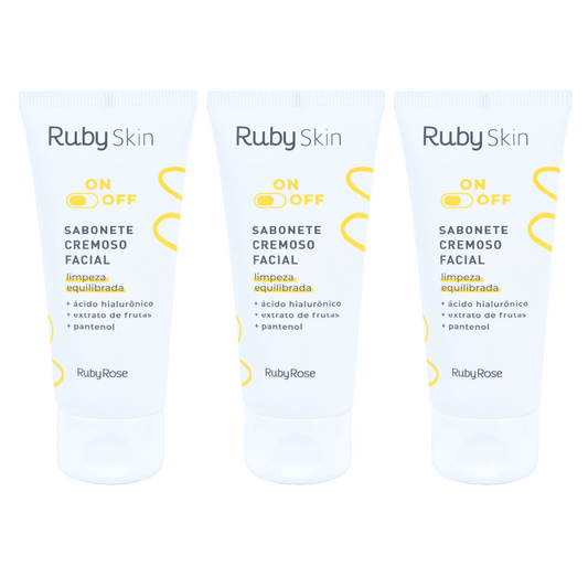 Kit c/3 Un - Sabonete Cremoso Facial On-Off - Ruby Rose - HB-327 - Minha loja