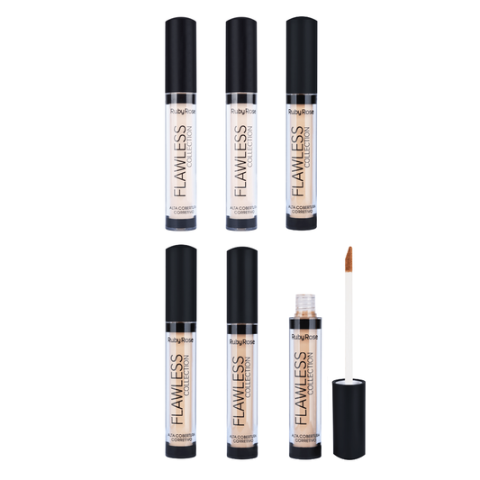 Kit c/6 Un - Corretivo Líquido Flawless Collection Bege - Ruby Rose - HB8080 - Minha loja