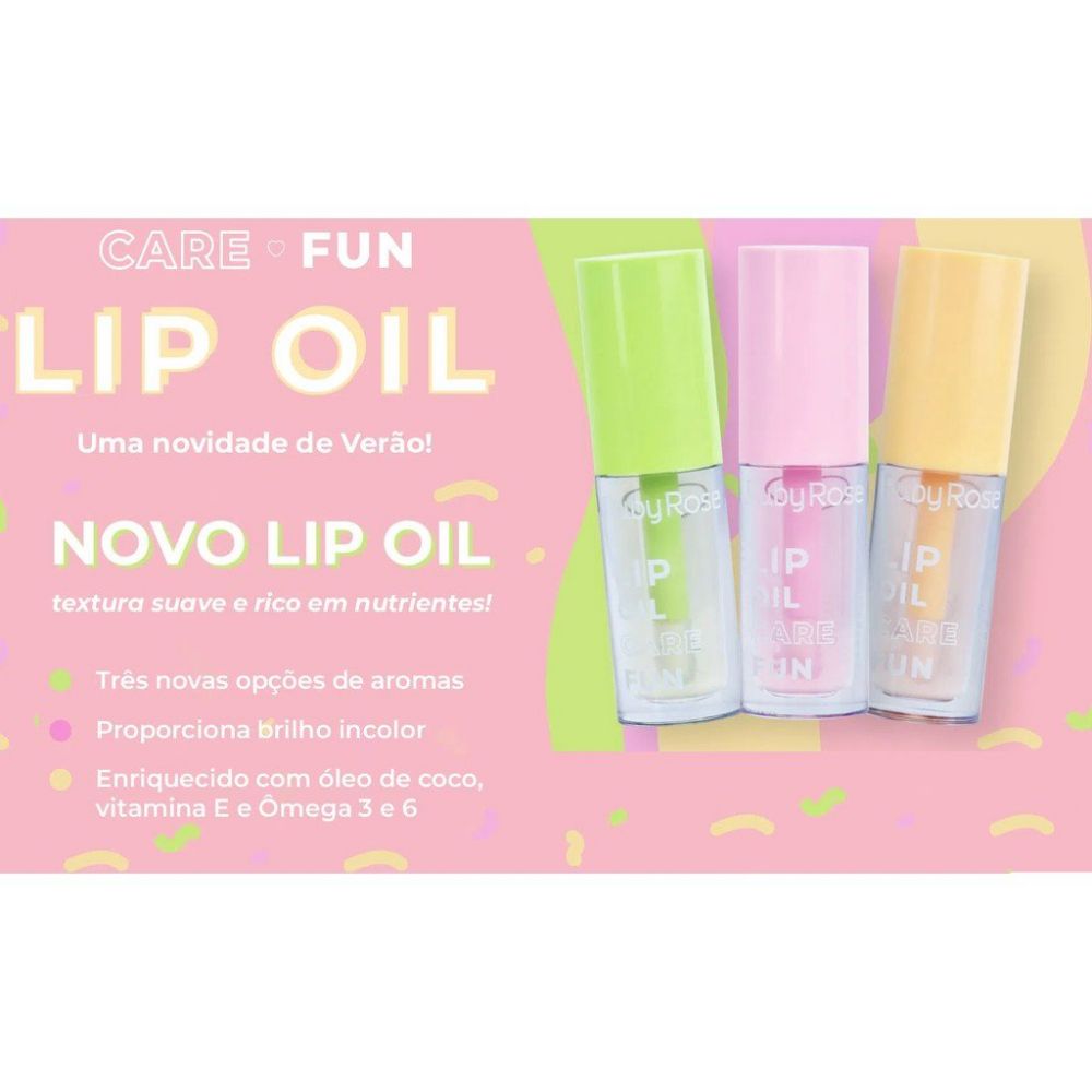 Kit c/3 Un - Lip Oil Care Fun - Ruby Rose - HB562A - Minha loja