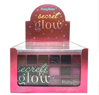 KIt c/12 Un - Paleta De Sombras Secret Glow - Ruby Rose - HB1084 - Minha loja