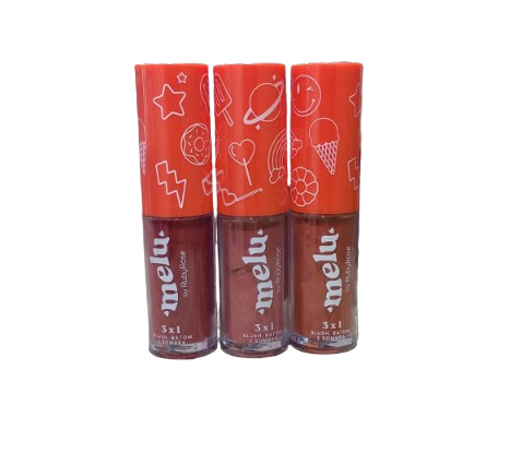 Kit c/6 Un - Blush,Batom e Sombra 3 em 1 Melu - RR1100-G02 - Ruby Rose - Minha loja