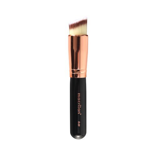 R-09 - Pincel Profissional Para Base Kabuki Chanfrado - Macrilan - Linha Rosé