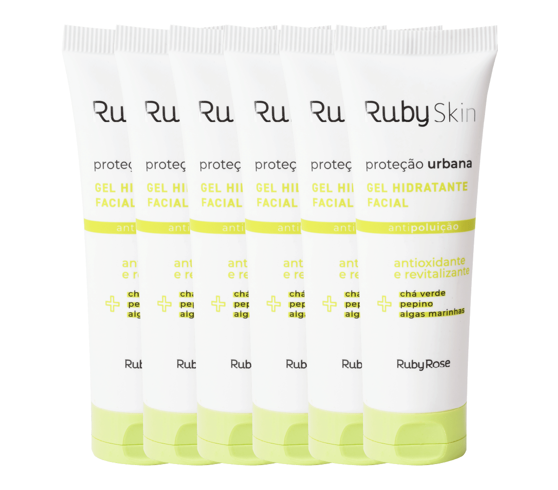 Kit c/6 Un - Gel Hidratante Facial Proteção Urbana Ruby Skin - Ruby Rose - HB406 - Minha loja