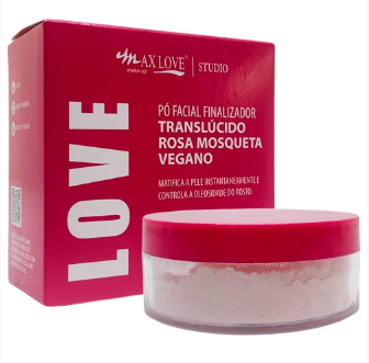 Pó Facial Finalizador Translúcido Rosa Mosqueta Vegano - Max Love