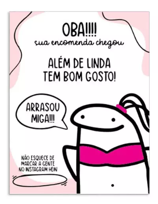 Cartão de Agradecimento OBA!!!!Sua encomenda chegou - Pacote com 20 Peças