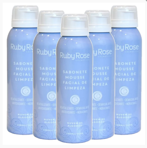 Kit c/12 Un - Sabonete Mousse Facial De Limpeza Nuvem De Algodão HB320 - Ruby Rose - Minha loja