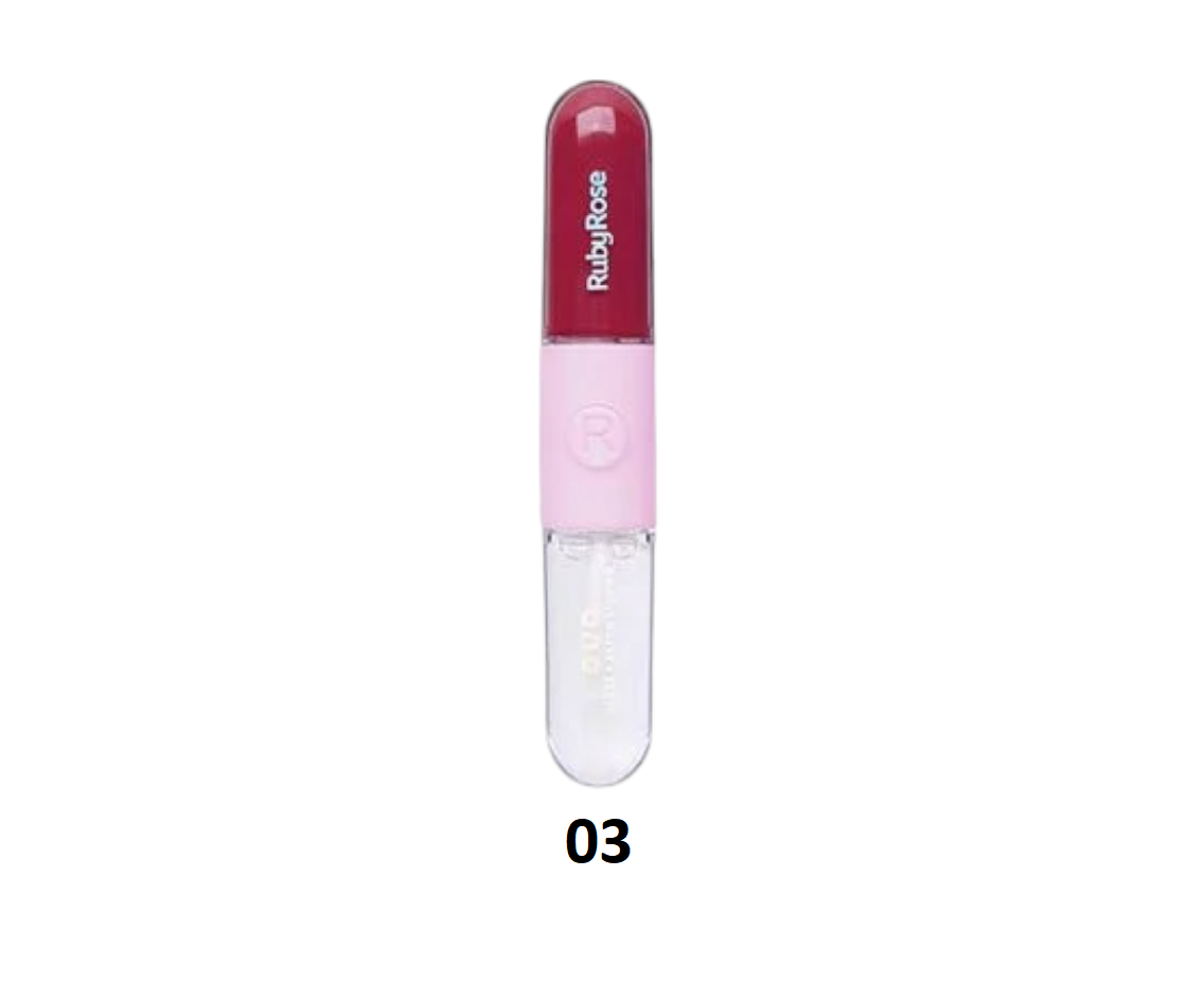 Gloss + Batom Líquido Duo G1 - HBF569 - Ruby Rose - Cor 03 - Minha loja