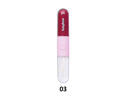 Gloss + Batom Líquido Duo G1 - HBF569 - Ruby Rose - Cor 03 - Minha loja