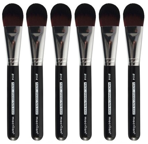 Kit c/ 6 B114 - Pincel Profissional Para Base - Linha B -  Macrilan
